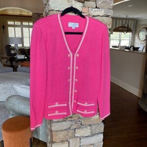 St. John (By Marie Gray) Pink Knit Jacket Size 14